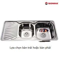 CHẬU RỬA BÁT INOX 2 HỐ BÀN SƠN HÀ SH 2H1B-945